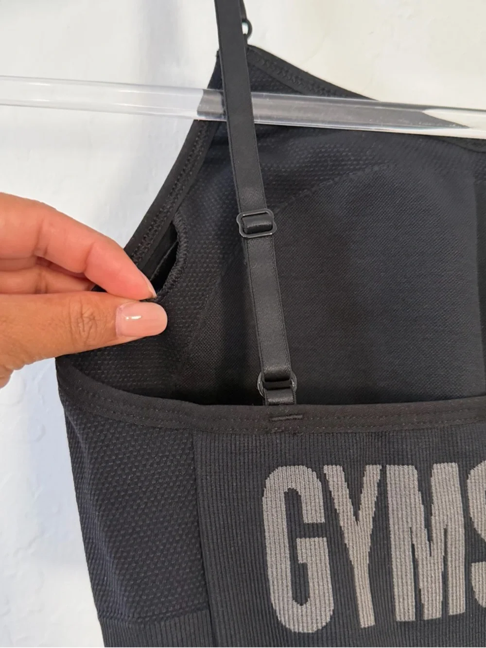 Gymshark Black High-Neck Strappy Sports Bralette - Picture 6 of 7